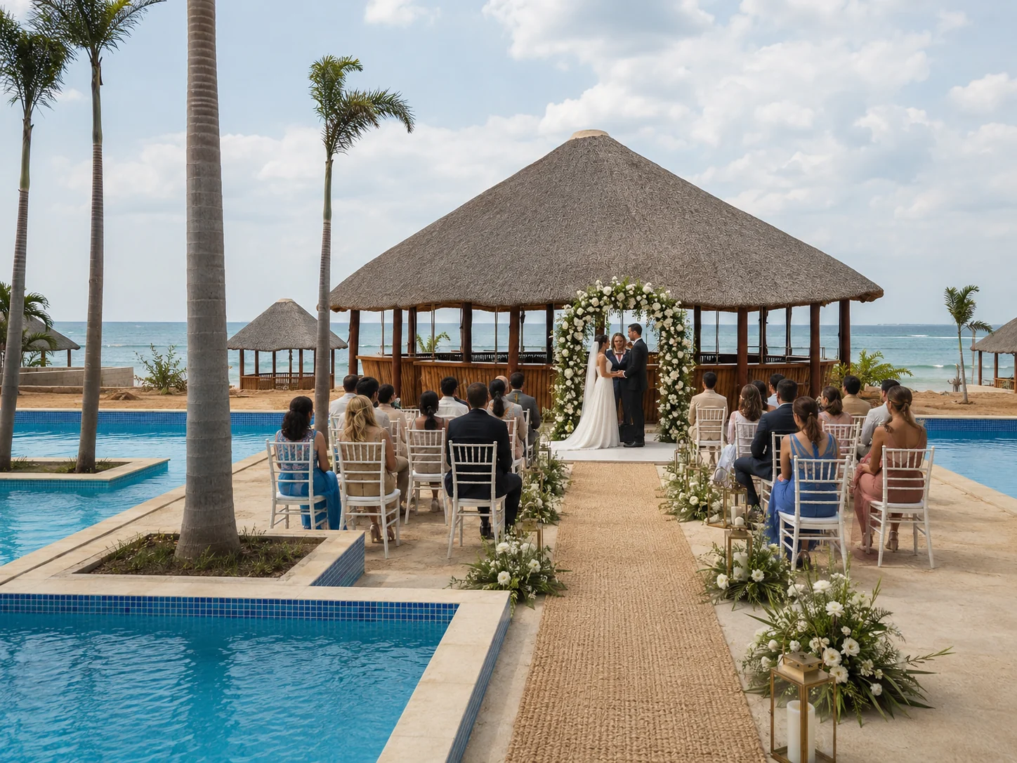 Cerimónia de casamento junto ao mar